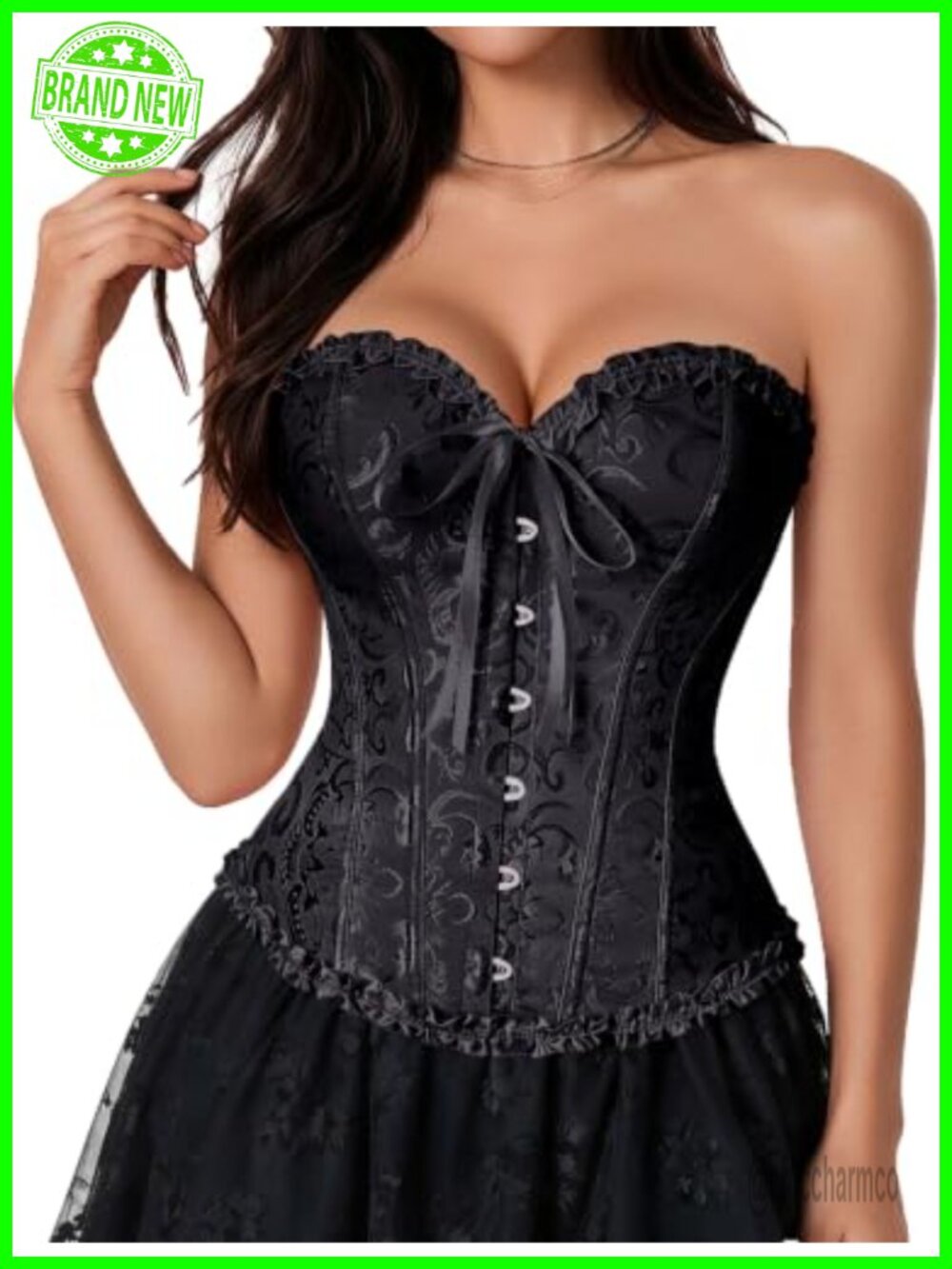 Avidlove Corset Top Lace-Up 14-Bone Bustier Costume Women's